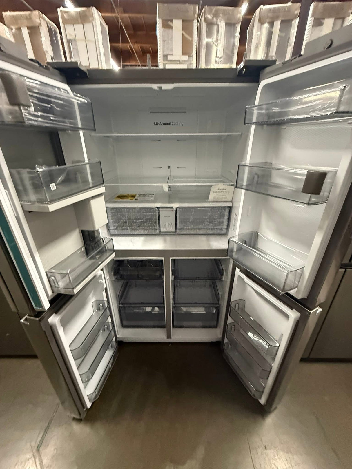 Samsung - Bespoke 23 cu. ft. Counter Depth 4-Door French Door Refrigerator with AI Hybrid Cooling