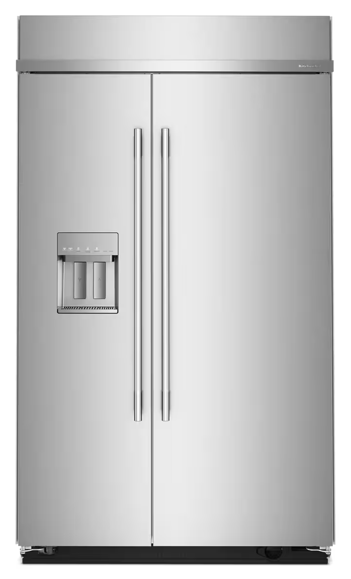 KITCHENAID 29.4 Cu. Ft. 48" Built-In Side-by-Side Refrigerator with Ice and Water Dispenser - Stainless Steel